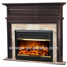 good artistic brown oak wooden fireplace decorative mantel